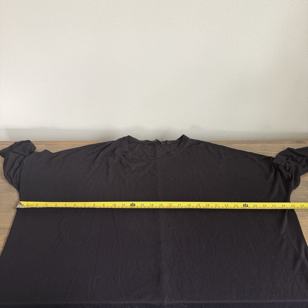Athleta‎ Womens Medium Black Oversized Long Sleeve Crewneck T-Shirt Athleisure - Picture 7 of 8